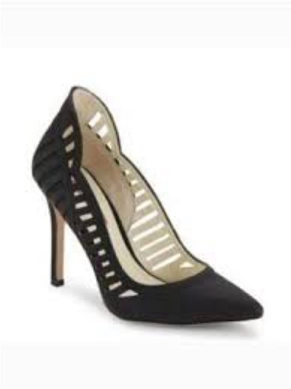 BCBG Black Tillie Cutout Pointed Toe Stiletto Pumps